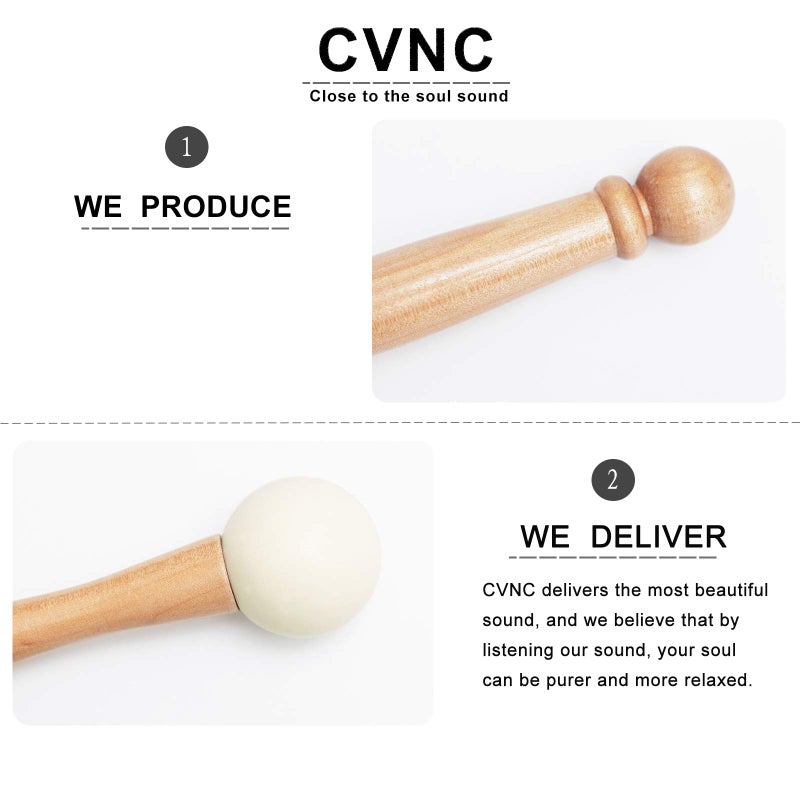 CVNC Rubber Mallet for Playing Frosted Quartz Crystal Singing Bowl Rubber Stick - Image 2